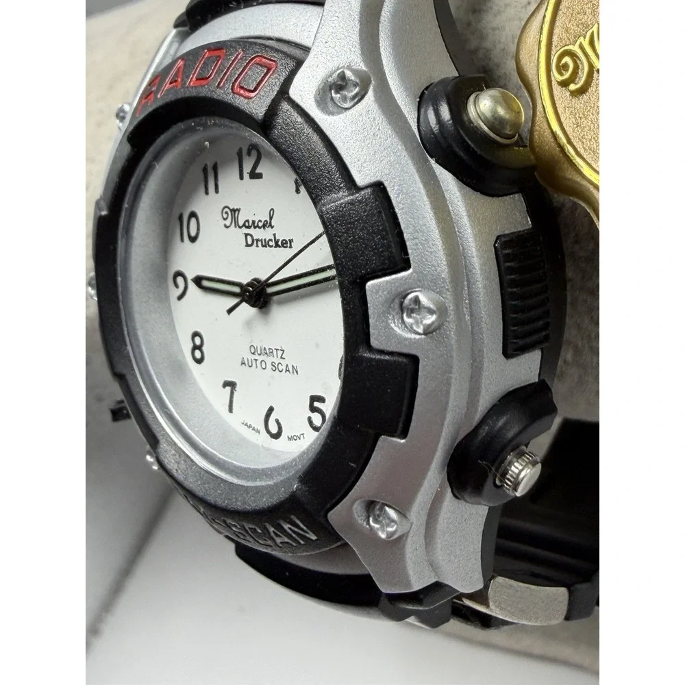 RARE Marcel Drucker FM Scan Radio‎ Watch 23-282 Auto Scan 41MM 8